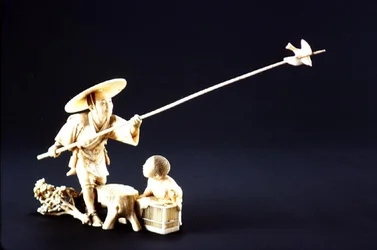 Farmer and Bird, Meiji Period